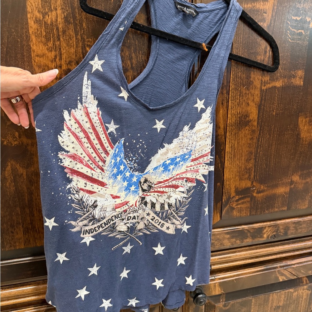 Rock & Republic Navy Graphic Tank Top